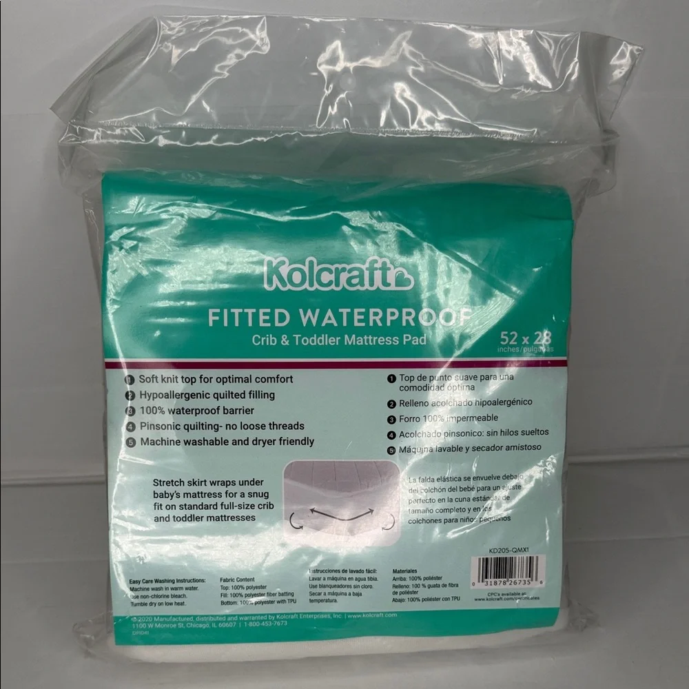 Craft Fitted Waterproof Crib Mattress Pad - White